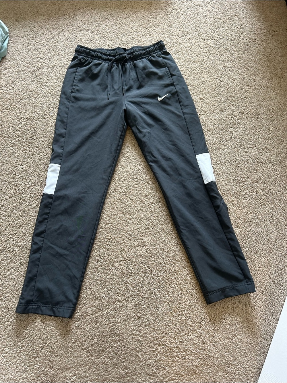 Nike Gray Track Pants with White Panels